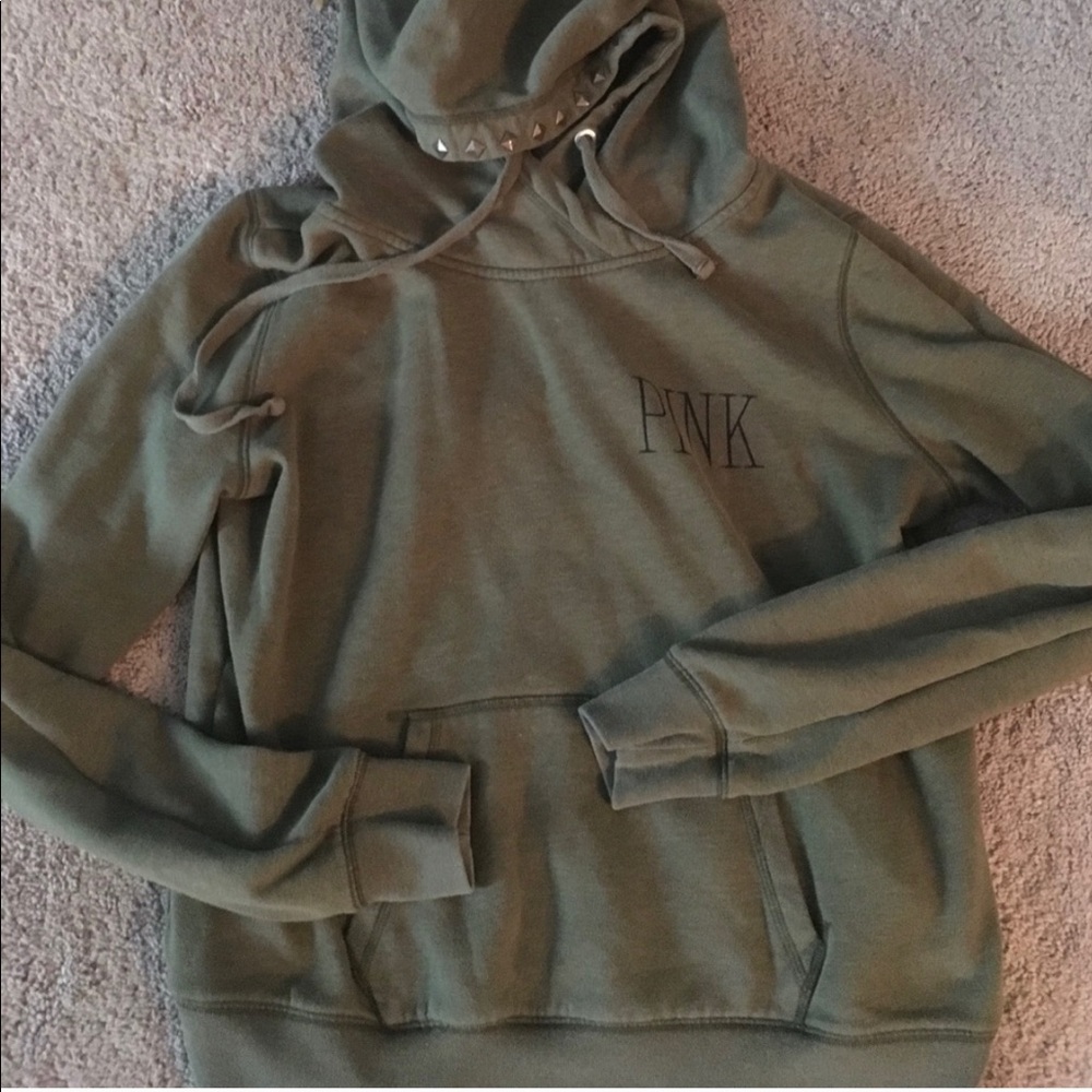 Green hoodie with studs Victoria’s Secret PINK
